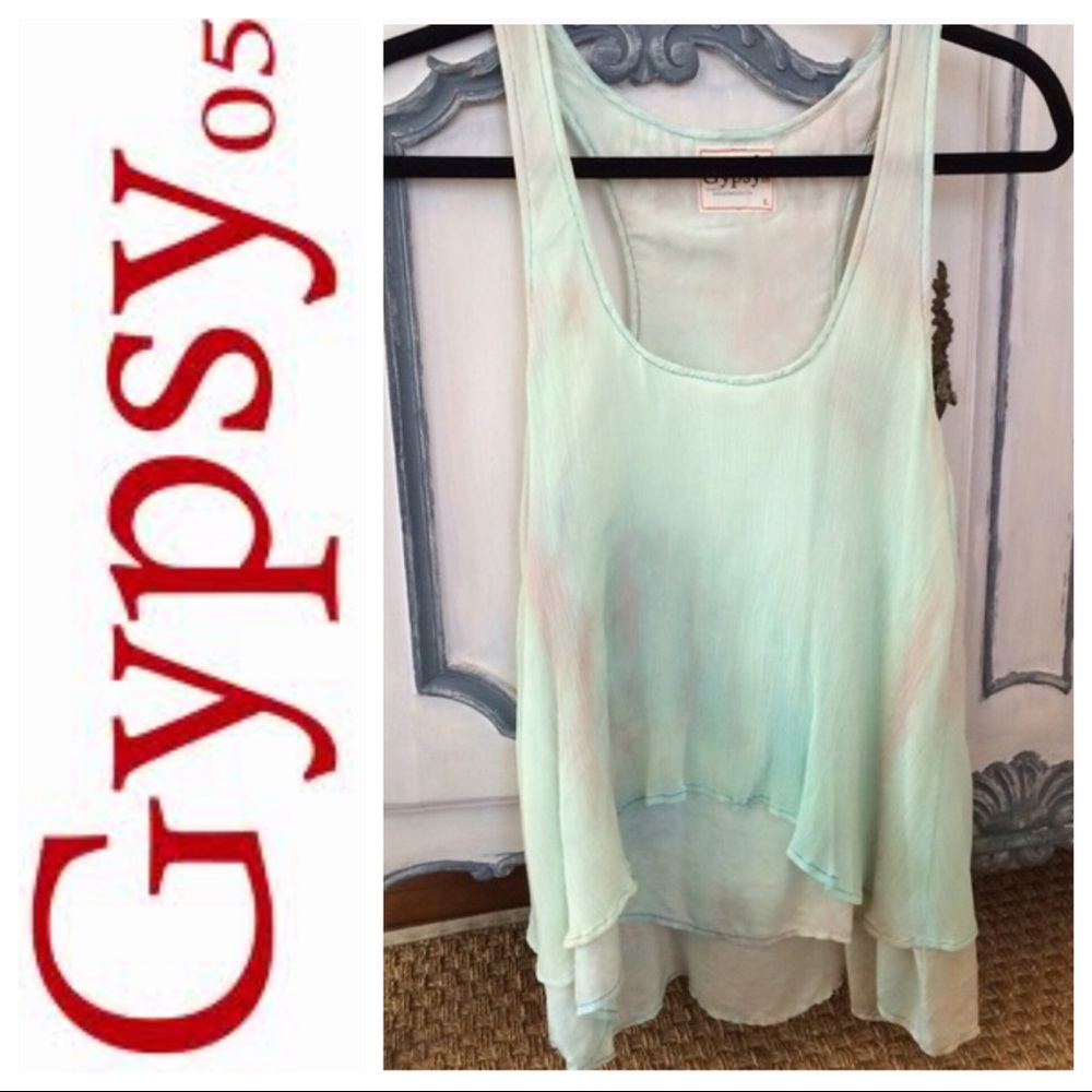 Gypsy 05 Mint Green Layered Tank, Size S
